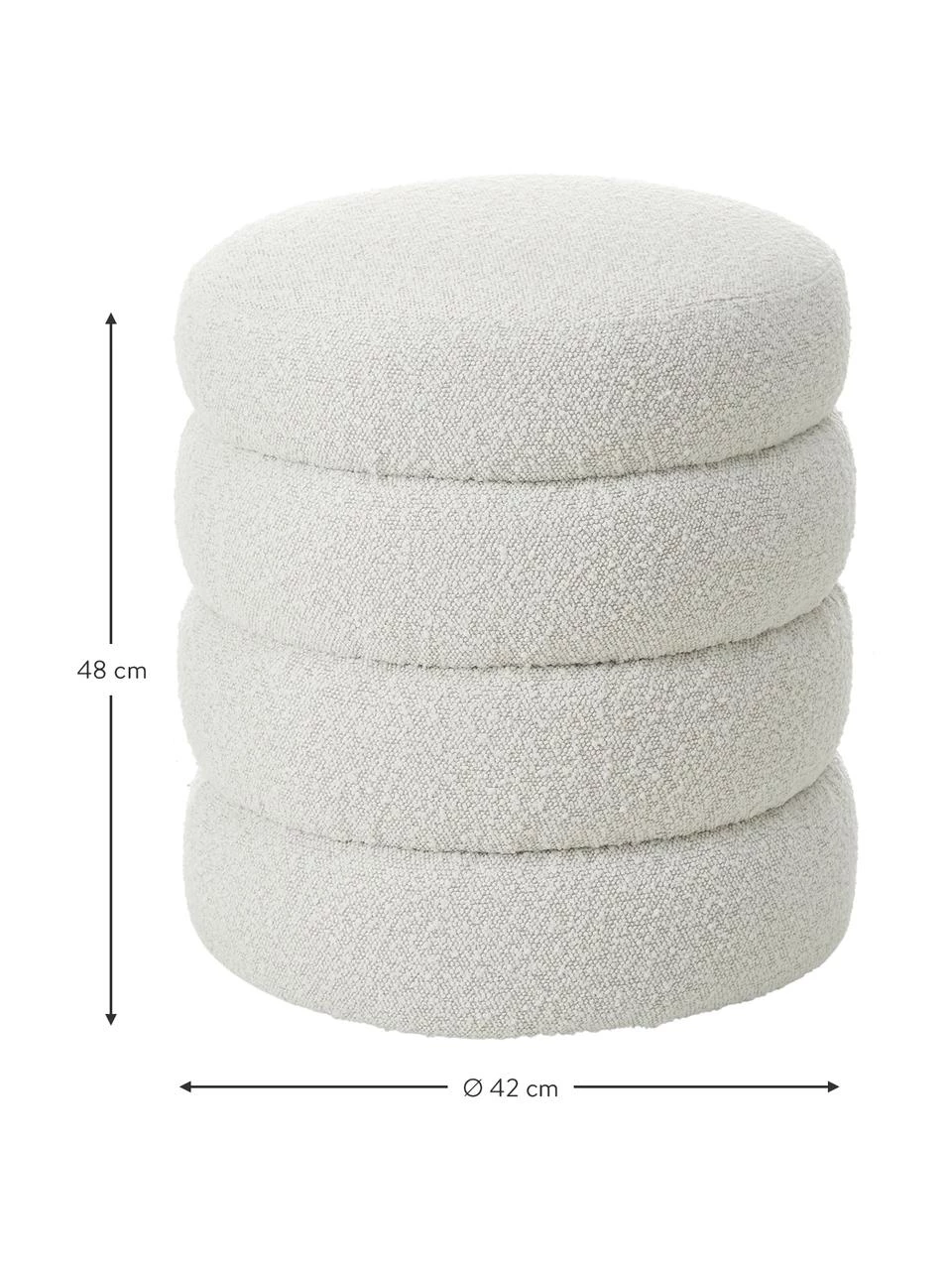 Westwing Collection Bouclé-Hocker Alto in Cremeweiß, Ø 42 x H 47 cm 3 Westwing Collection Bouclé-Hocker Alto in Cremeweiß, Ø 42 x H 47 cm – Bild 3