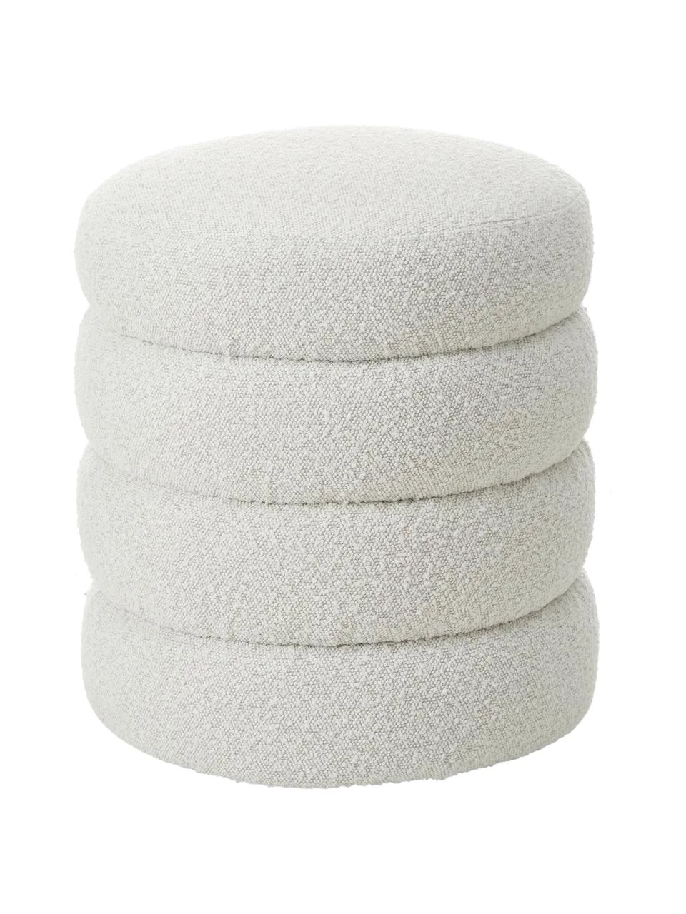 Westwing Collection Bouclé-Hocker Alto in Cremeweiß, Ø 42 x H 47 cm 1 Westwing Collection Bouclé-Hocker Alto in Cremeweiß, Ø 42 x H 47 cm