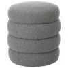 Westwing Collection Bouclé-Hocker Alto in Grau, Ø 42 x H 47 cm