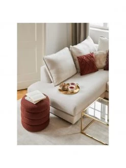 Westwing Collection Bouclé-Hocker Alto in Rostrot, Ø 42 x H 47 cm -Flur & Diele Verkäufe Boucle Hocker Alto in Rostrot 2