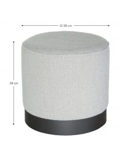 Westwing Collection Bouclé-Hocker Orchid in Hellgrau, Ø 38 x H 38 cm -Flur & Diele Verkäufe Boucle Hocker Orchid in Hellgrau 2