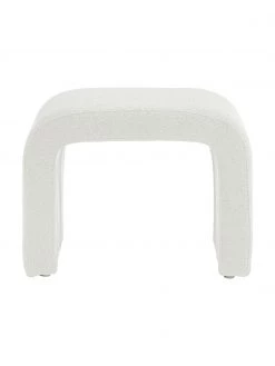 Westwing Collection Bouclé-Hocker Penelope in Weiß, B 61 x H 46 cm -Flur & Diele Verkäufe Boucle Hocker Penelope in Weiss 2