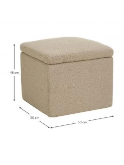 Westwing Collection Bouclé-Hocker Winou mit Stauraum in Taupe, B 50 x H 48 cm 8 Westwing Collection Bouclé-Hocker Winou mit Stauraum in Taupe, B 50 x H 48 cm -Flur & Diele Verkäufe Boucle Hocker Winou mit Stauraum in Taupe 2