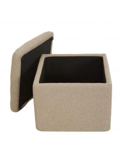 Westwing Collection Bouclé-Hocker Winou mit Stauraum in Taupe, B 50 x H 48 cm 9 Westwing Collection Bouclé-Hocker Winou mit Stauraum in Taupe, B 50 x H 48 cm -Flur & Diele Verkäufe Boucle Hocker Winou mit Stauraum in Taupe 3