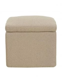 Westwing Collection Bouclé-Hocker Winou mit Stauraum in Taupe, B 50 x H 48 cm 10 Westwing Collection Bouclé-Hocker Winou mit Stauraum in Taupe, B 50 x H 48 cm -Flur & Diele Verkäufe Boucle Hocker Winou mit Stauraum in Taupe 4
