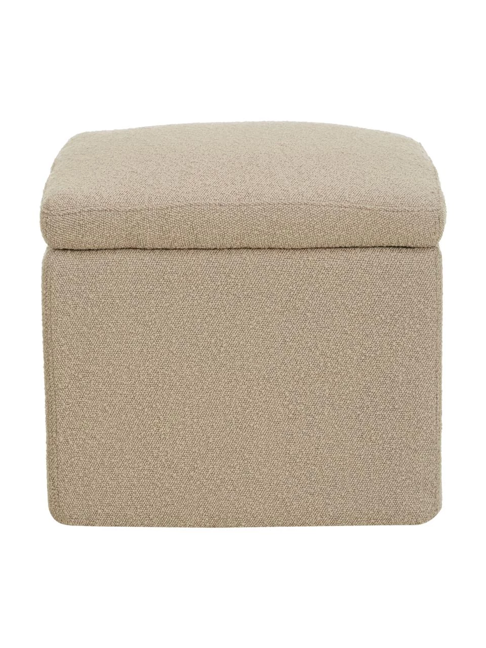 Westwing Collection Bouclé-Hocker Winou mit Stauraum in Taupe, B 50 x H 48 cm 5 Westwing Collection Bouclé-Hocker Winou mit Stauraum in Taupe, B 50 x H 48 cm – Bild 5
