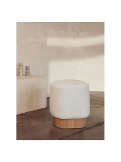 Alex Rivière x Westwing Collection Bouclé-Hocker Yves in Hellbeige, B 43 x H 47 cm -Flur & Diele Verkäufe Boucle Hocker Yves in Hellbeige 2