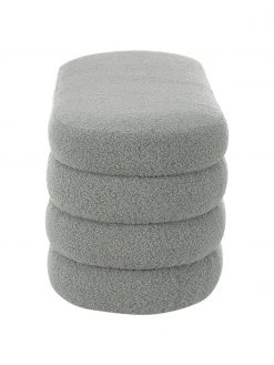 Westwing Collection Bouclé-Polsterbank Alto in Grau, B 110 x H 47 cm -Flur & Diele Verkäufe Boucle Polsterbank Alto in Grau 4