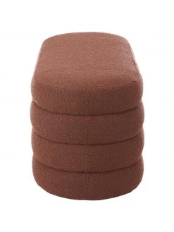 Westwing Collection Bouclé-Polsterbank Alto in Rostrot, B 110 x H 47 cm -Flur & Diele Verkäufe Boucle Polsterbank Alto in Rostrot 4