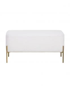 Westwing Collection Bouclé-Polsterbank Harper in Weiß, B 90 x H 44 cm 9 Westwing Collection Bouclé-Polsterbank Harper in Weiß, B 90 x H 44 cm -Flur & Diele Verkäufe Boucle Polsterbank Harper in Weiss 3