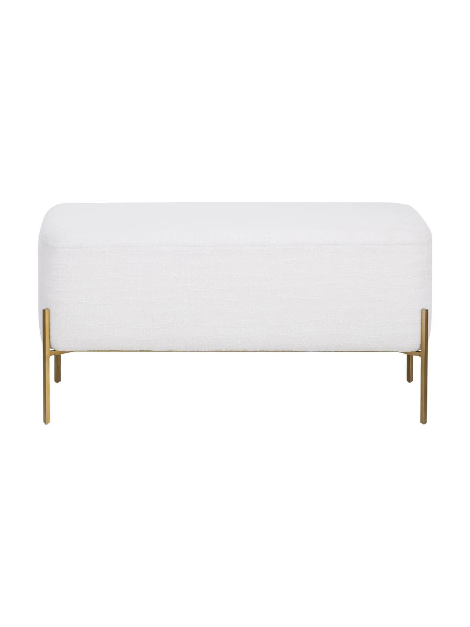 Westwing Collection Bouclé-Polsterbank Harper in Weiß, B 90 x H 44 cm 4 Westwing Collection Bouclé-Polsterbank Harper in Weiß, B 90 x H 44 cm – Bild 4