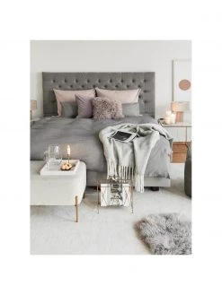 Flur & Diele Verkäufe 19 Flur & Diele Verkäufe -Flur & Diele Verkäufe Breiter Samt Hocker Harper in Hellgrau 1