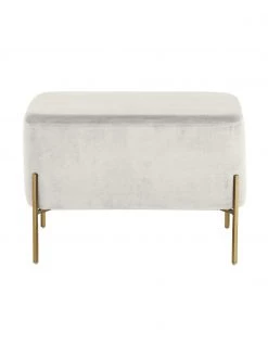 Westwing Collection Breiter Samt-Hocker Harper in Hellgrau, B 64 x H 44 cm 9 Westwing Collection Breiter Samt-Hocker Harper in Hellgrau, B 64 x H 44 cm -Flur & Diele Verkäufe Breiter Samt Hocker Harper in Hellgrau 3