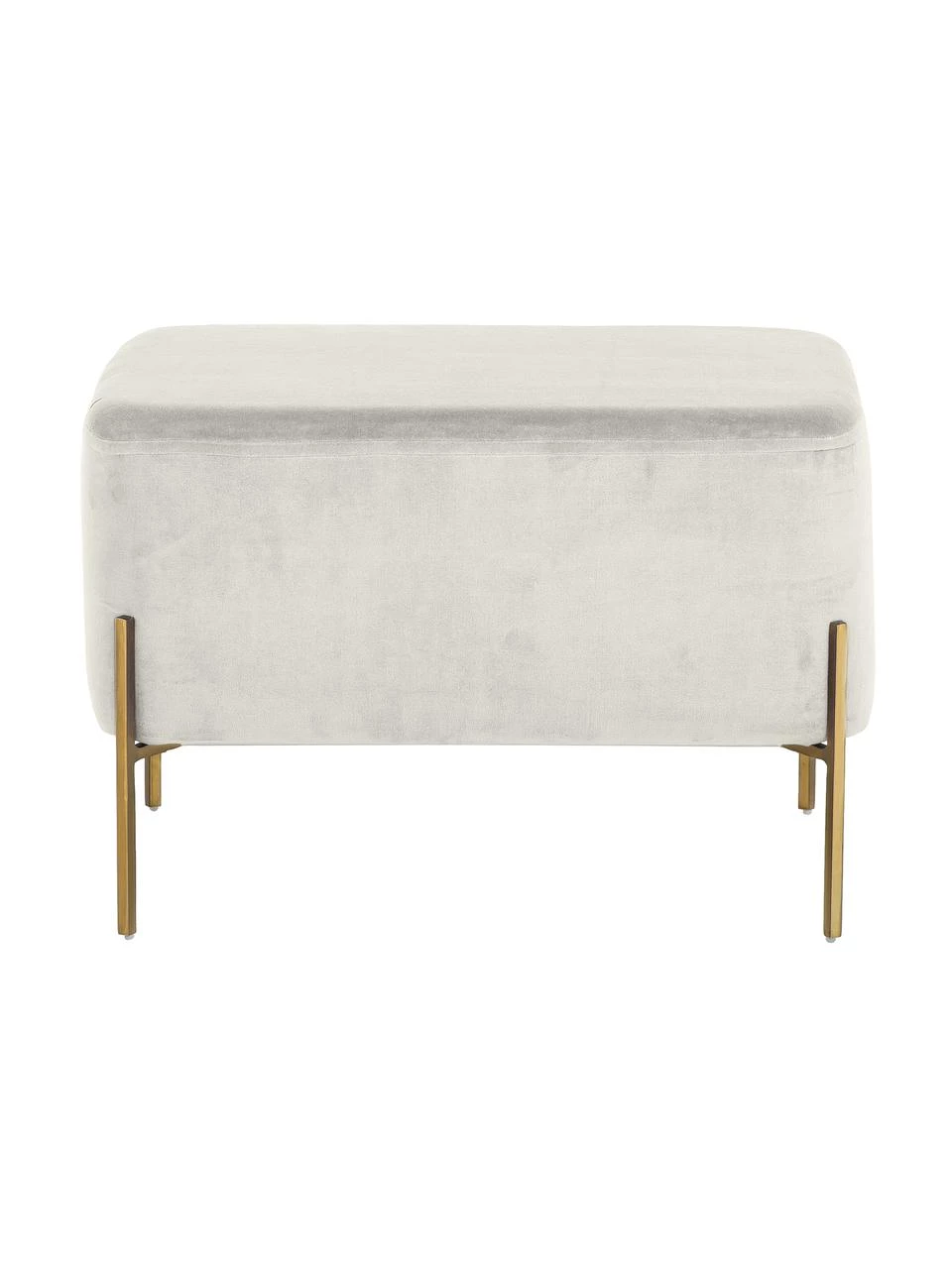 Westwing Collection Breiter Samt-Hocker Harper in Hellgrau, B 64 x H 44 cm 4 Westwing Collection Breiter Samt-Hocker Harper in Hellgrau, B 64 x H 44 cm – Bild 4