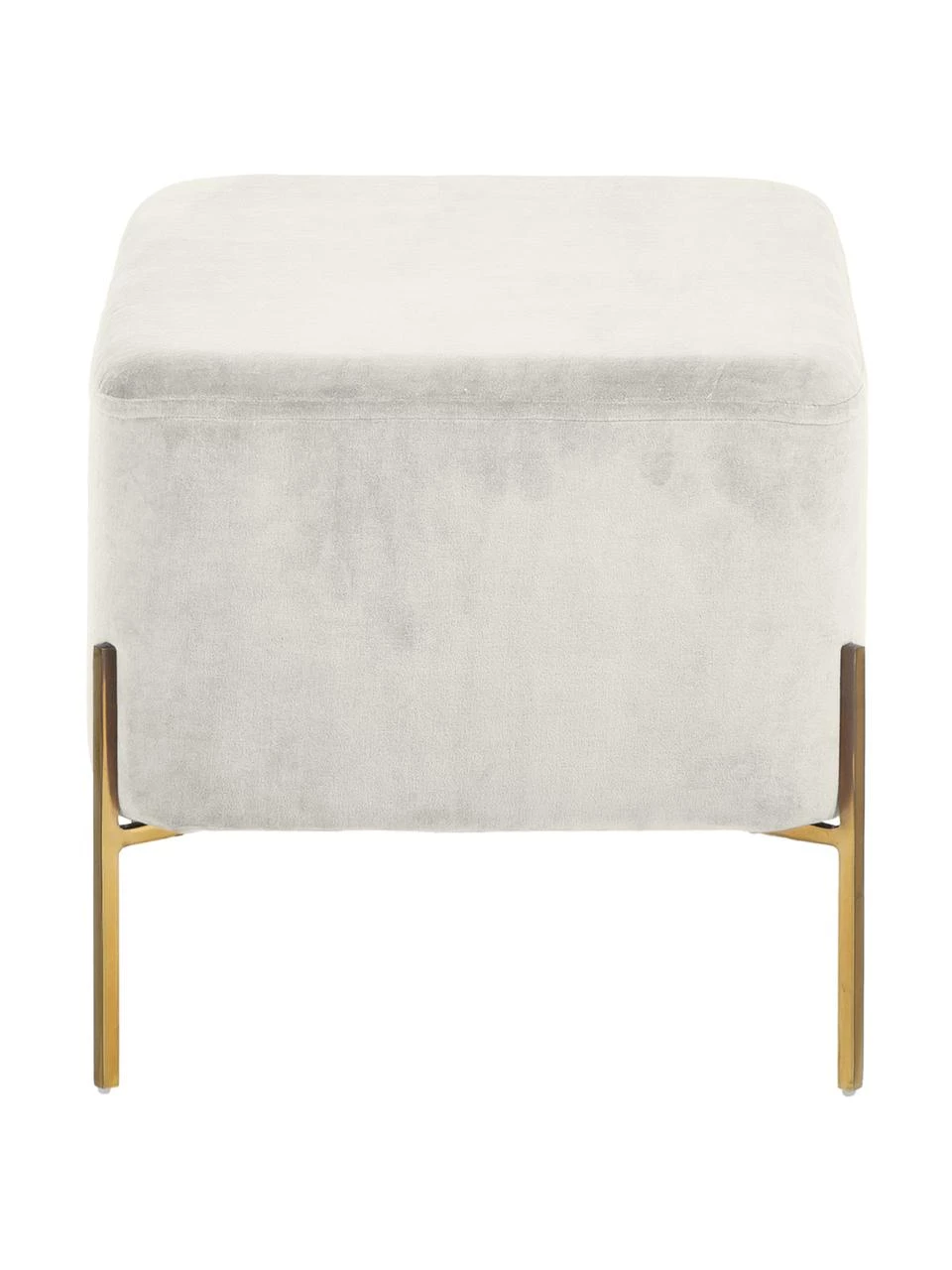 Westwing Collection Breiter Samt-Hocker Harper in Hellgrau, B 64 x H 44 cm 5 Westwing Collection Breiter Samt-Hocker Harper in Hellgrau, B 64 x H 44 cm – Bild 5