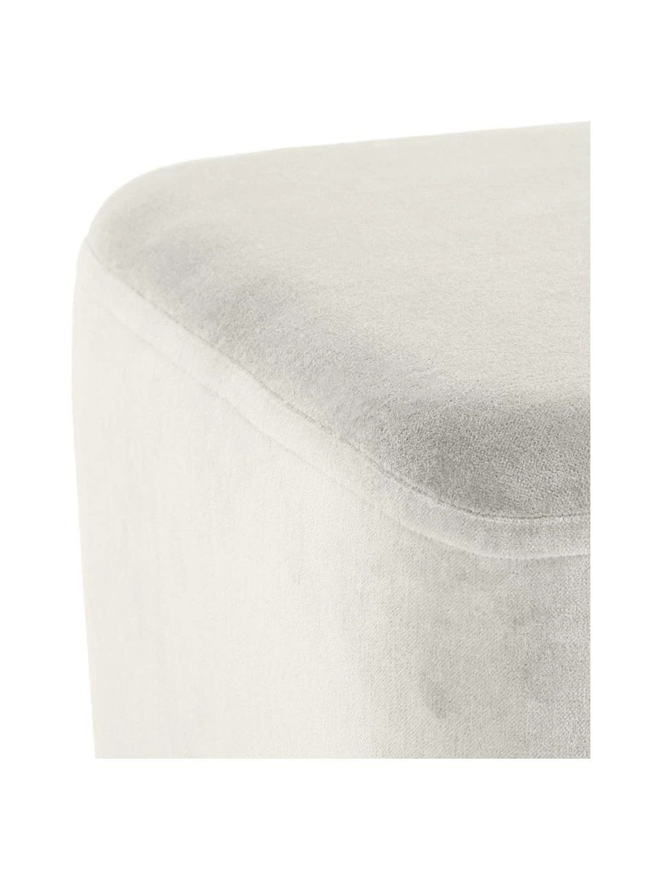 Westwing Collection Breiter Samt-Hocker Harper in Hellgrau, B 64 x H 44 cm 6 Westwing Collection Breiter Samt-Hocker Harper in Hellgrau, B 64 x H 44 cm – Bild 6