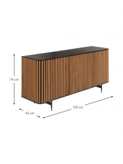 Design-Sideboard Linea mit Türen und Eichenholzfurnier, B 159 x H 74 cm 8 Design-Sideboard Linea mit Türen und Eichenholzfurnier, B 159 x H 74 cm -Flur & Diele Verkäufe Design Sideboard Linea mit Turen und Eichenholzfurnier 2