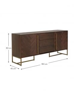 Dutchbone Fischgrät-Sideboard Class mit Türen und Akazienholzfurnier, B 180 x H 80 cm -Flur & Diele Verkäufe Fischgrat Sideboard Class mit Turen und Akazienholzfurnier 2