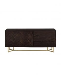 Westwing Collection Fischgrät-Sideboard Luca mit Türen aus Massivholz, B 160 x H 70 cm -Flur & Diele Verkäufe Fischgrat Sideboard Luca mit Turen aus Massivholz 4