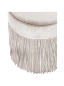 Westwing Collection Fransen-Hocker Adriana in Champagner, Ø 40 x H 40 cm -Flur & Diele Verkäufe Fransen Hocker Adriana in Champagner 4