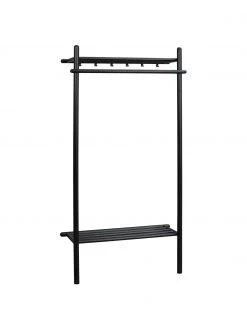 Rowico Garderobe Milford aus Eichenholz in Schwarz, B 91 x H 181 cm