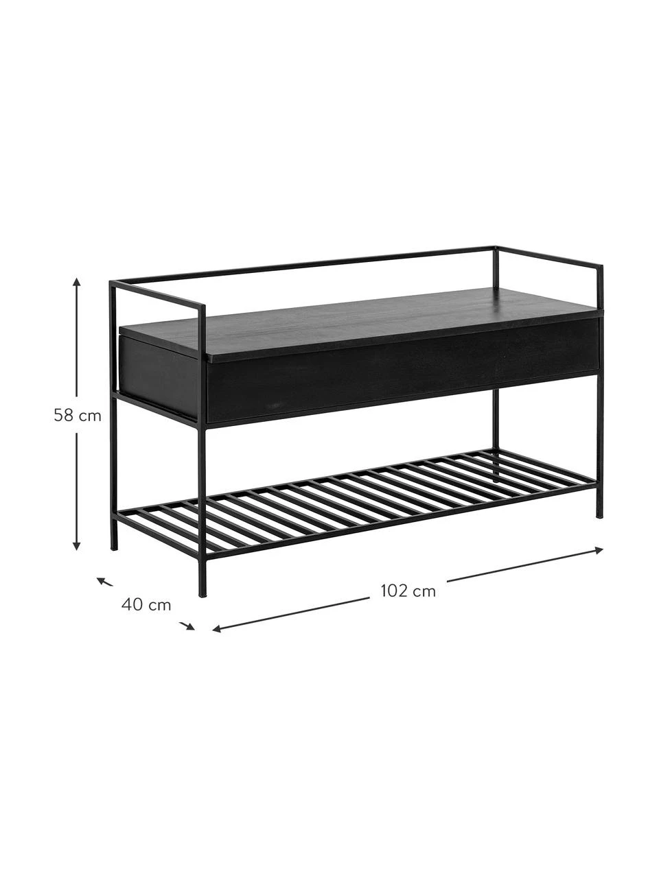 Bloomingville Garderobenbank Abelone mit Stauraum, B 102 x T 40 cm 3 Bloomingville Garderobenbank Abelone mit Stauraum, B 102 x T 40 cm – Bild 3
