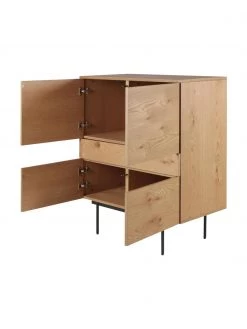 Highboard Allure mit Schublade und Türen aus Eichenholzfurnier, B 100 x H 120 cm -Flur & Diele Verkäufe Highboard Allure mit Schublade und Turen aus Eichenholzfurnier 4