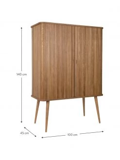 Zuiver Highboard Barbier mit Schiebetür und geriffelter Front, B 100 x H 140 cm -Flur & Diele Verkäufe Highboard Barbier mit Schiebetur und geriffelter Front 2
