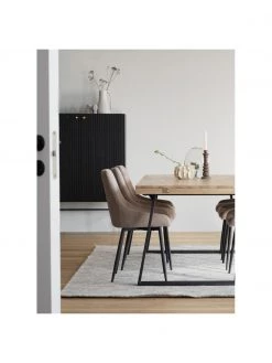 Rowico Highboard Halifax mit geriffelter Front in Schwarz, B 100 x H 140 cm -Flur & Diele Verkäufe Highboard Halifax mit geriffelter Front in Schwarz 4