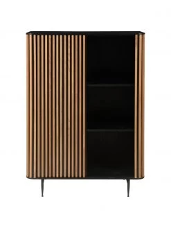 Highboard Linea mit Schiebetür und geriffelter Front, B 98 x H 135 cm -Flur & Diele Verkäufe Highboard Linea mit Schiebetur und geriffelter Front 4