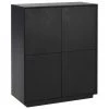 Westwing Collection Highboard Noel aus Eschenholzfurnier in Schwarz, B 100 x H 120 cm