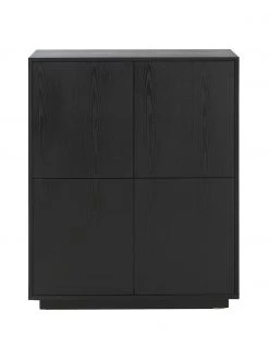Westwing Collection Highboard Noel aus Eschenholzfurnier in Schwarz, B 100 x H 120 cm 11 Westwing Collection Highboard Noel aus Eschenholzfurnier in Schwarz, B 100 x H 120 cm -Flur & Diele Verkäufe Highboard Noel aus Eschenholzfurnier in Schwarz 5