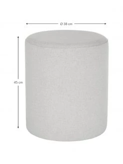 Westwing Collection Hocker Daisy in Hellgrau, Ø 38 x H 45 cm -Flur & Diele Verkäufe Hocker Daisy in Hellgrau 2