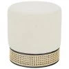 Westwing Collection Hocker Mara in Beige mit Wiener Geflecht, Ø 37 x H 39 cm