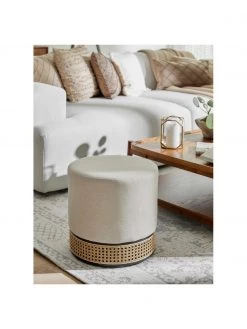 Westwing Collection Hocker Mara in Beige mit Wiener Geflecht, Ø 37 x H 39 cm -Flur & Diele Verkäufe Hocker Mara in Beige mit Wiener Geflecht 2