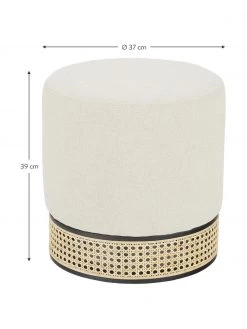 Westwing Collection Hocker Mara in Beige mit Wiener Geflecht, Ø 37 x H 39 cm -Flur & Diele Verkäufe Hocker Mara in Beige mit Wiener Geflecht 3