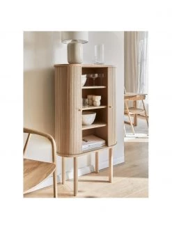 Westwing Collection Holz-Highboard Calary mit geriffelter Front, B 75 x H 130 cm -Flur & Diele Verkäufe Holz Highboard Calary mit geriffelter Front 2