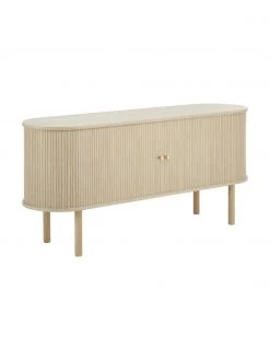 Westwing Collection Holz-Sideboard Calary mit geriffelter Front, B 160 x H 75 cm
