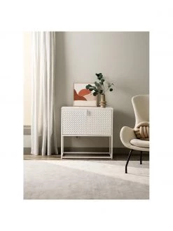 Westwing Collection Kleines Metall-Sideboard Neptun mit Türen in Weiß, B 82 x H 80 cm -Flur & Diele Verkäufe Kleines Metall Sideboard Neptun mit Turen in Weiss 2