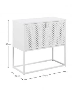 Westwing Collection Kleines Metall-Sideboard Neptun mit Türen in Weiß, B 82 x H 80 cm -Flur & Diele Verkäufe Kleines Metall Sideboard Neptun mit Turen in Weiss 3