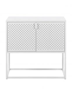 Westwing Collection Kleines Metall-Sideboard Neptun mit Türen in Weiß, B 82 x H 80 cm -Flur & Diele Verkäufe Kleines Metall Sideboard Neptun mit Turen in Weiss 4