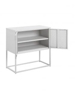 Westwing Collection Kleines Metall-Sideboard Neptun mit Türen in Weiß, B 82 x H 80 cm -Flur & Diele Verkäufe Kleines Metall Sideboard Neptun mit Turen in Weiss 5