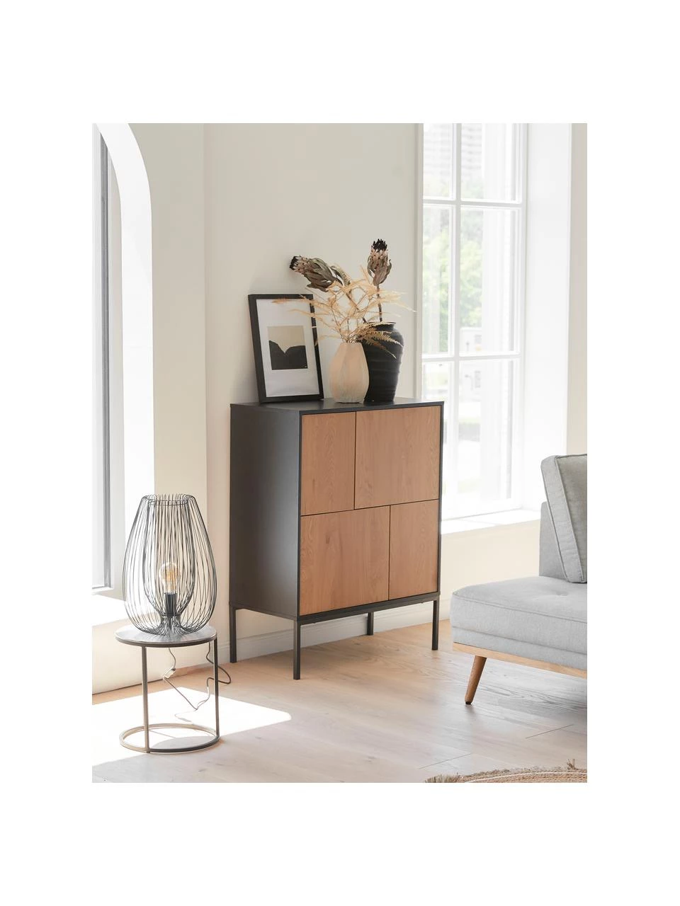 Kommode Seaford aus Holz und Metall, B 80 x H 103 cm 2 Kommode Seaford aus Holz und Metall, B 80 x H 103 cm – Bild 2