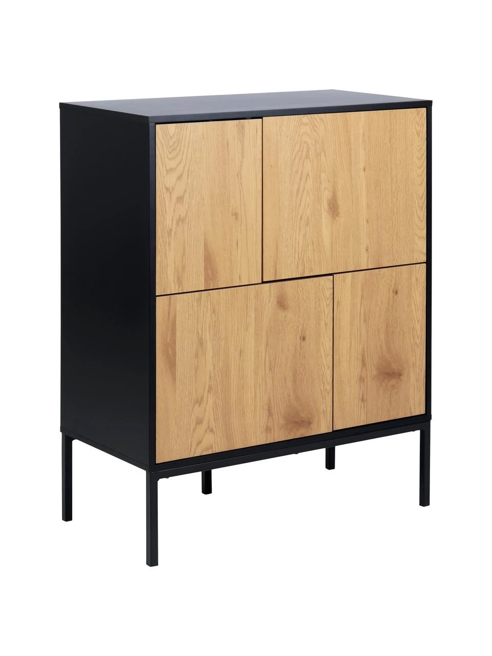 Kommode Seaford aus Holz und Metall, B 80 x H 103 cm 1 Kommode Seaford aus Holz und Metall, B 80 x H 103 cm