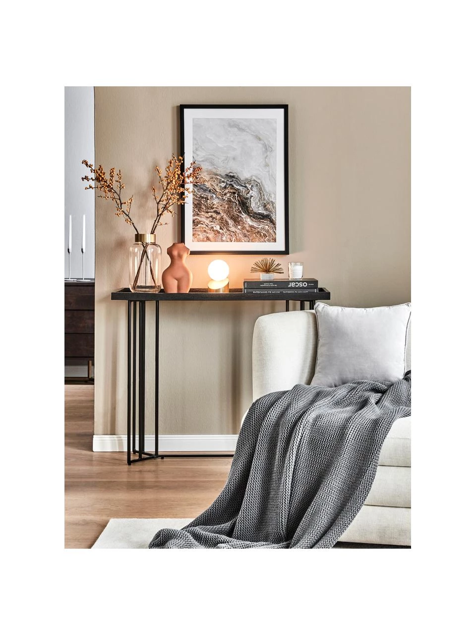 Westwing Collection Konsole Luca mit Massivholzplatte, B 100 x T 35 cm 2 Westwing Collection Konsole Luca mit Massivholzplatte, B 100 x T 35 cm – Bild 2