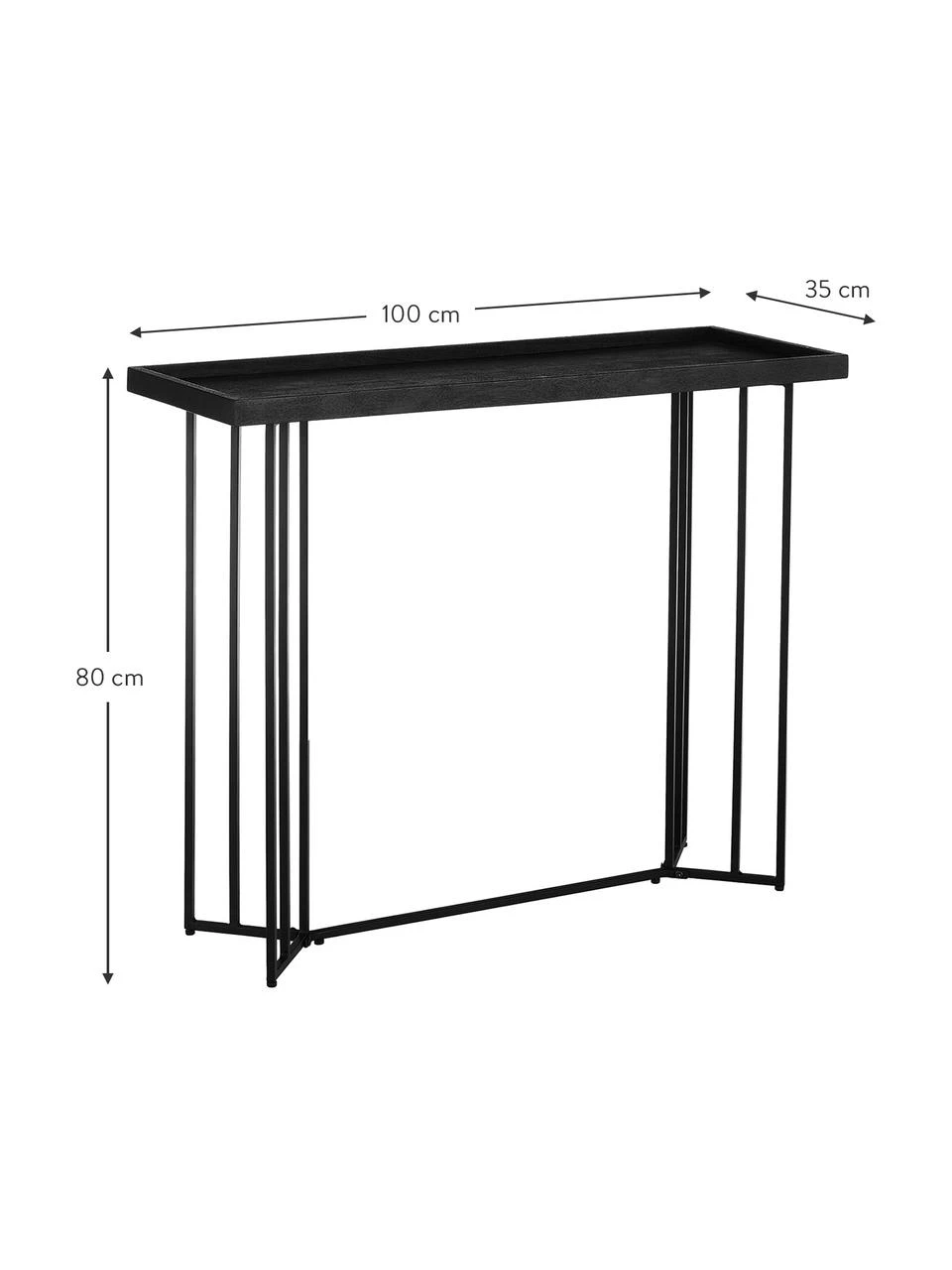 Westwing Collection Konsole Luca mit Massivholzplatte, B 100 x T 35 cm 3 Westwing Collection Konsole Luca mit Massivholzplatte, B 100 x T 35 cm – Bild 3