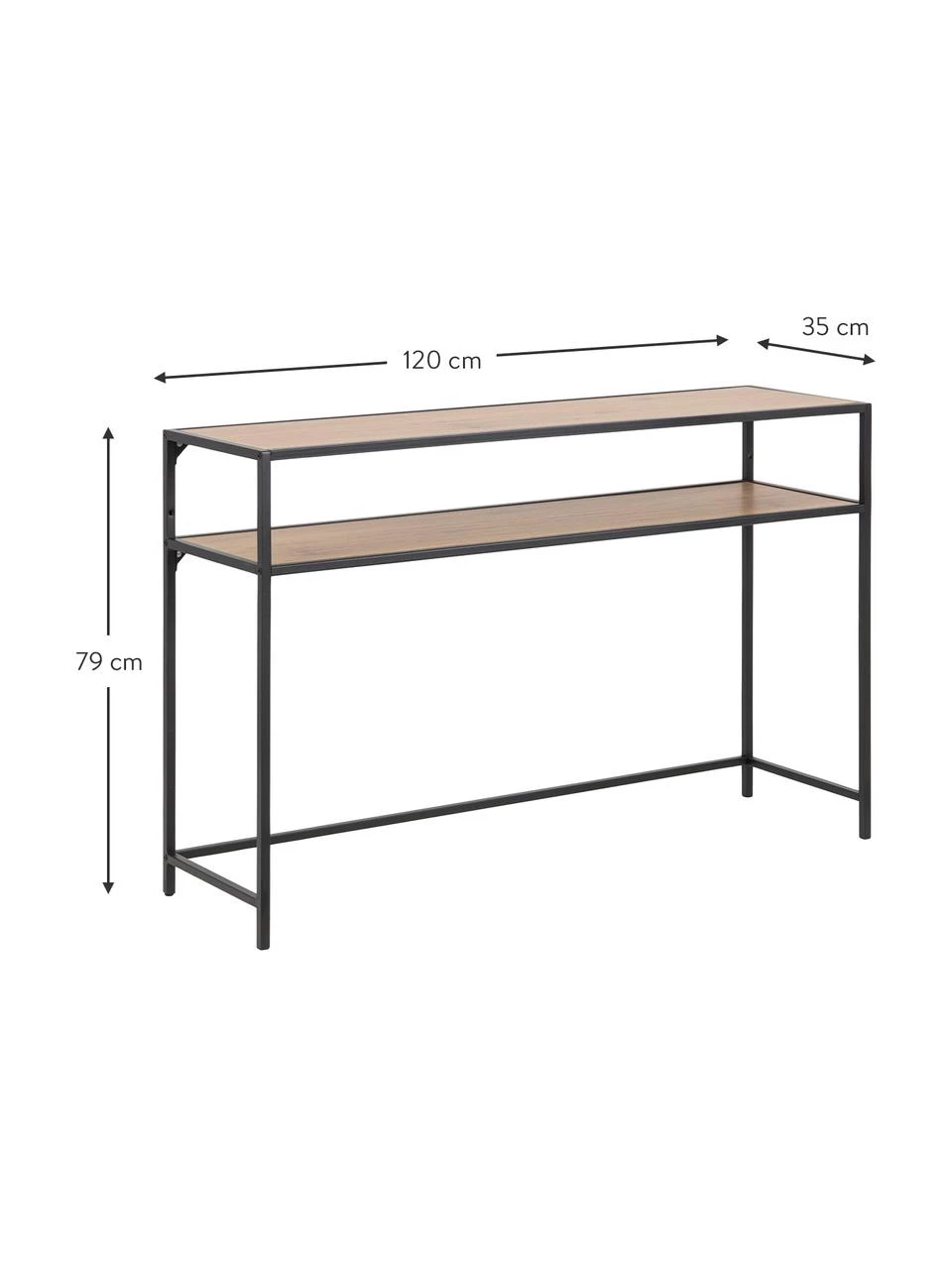 Konsole Seaford aus Holz und Metall, B 120 x H 79 cm 3 Konsole Seaford aus Holz und Metall, B 120 x H 79 cm – Bild 3