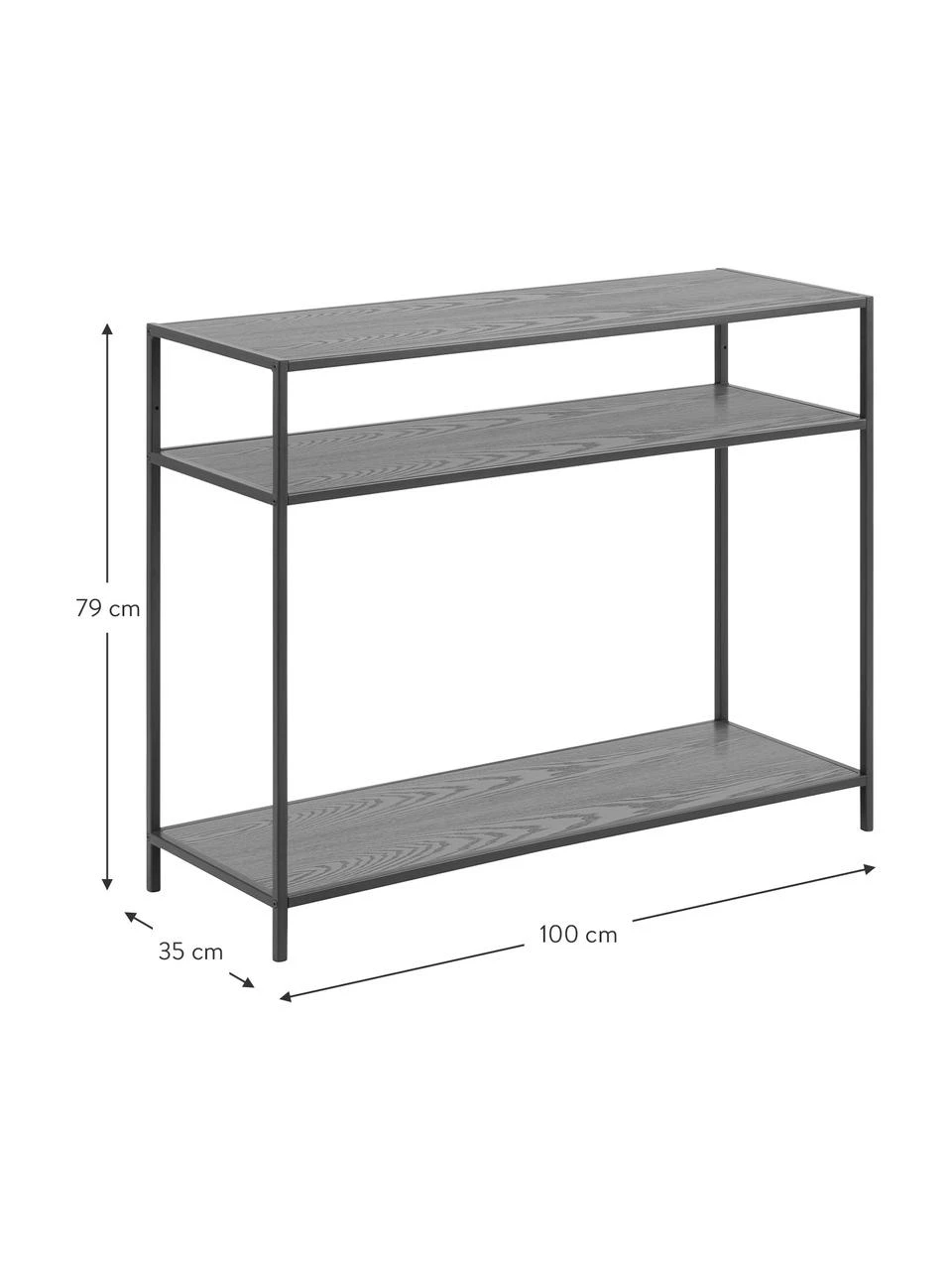 Konsole Seaford aus Holz und Metall, B 100 x T 35 cm 4 Konsole Seaford aus Holz und Metall, B 100 x T 35 cm – Bild 4