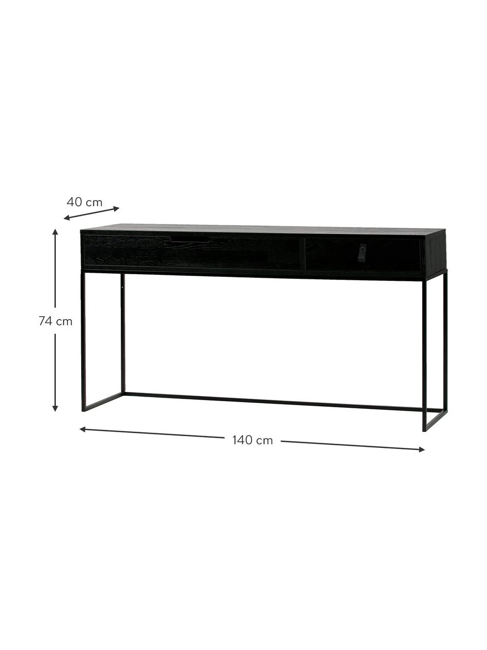Konsole Silas mit 2 Schubladen, B 140 x T 40 cm 3 Konsole Silas mit 2 Schubladen, B 140 x T 40 cm – Bild 3