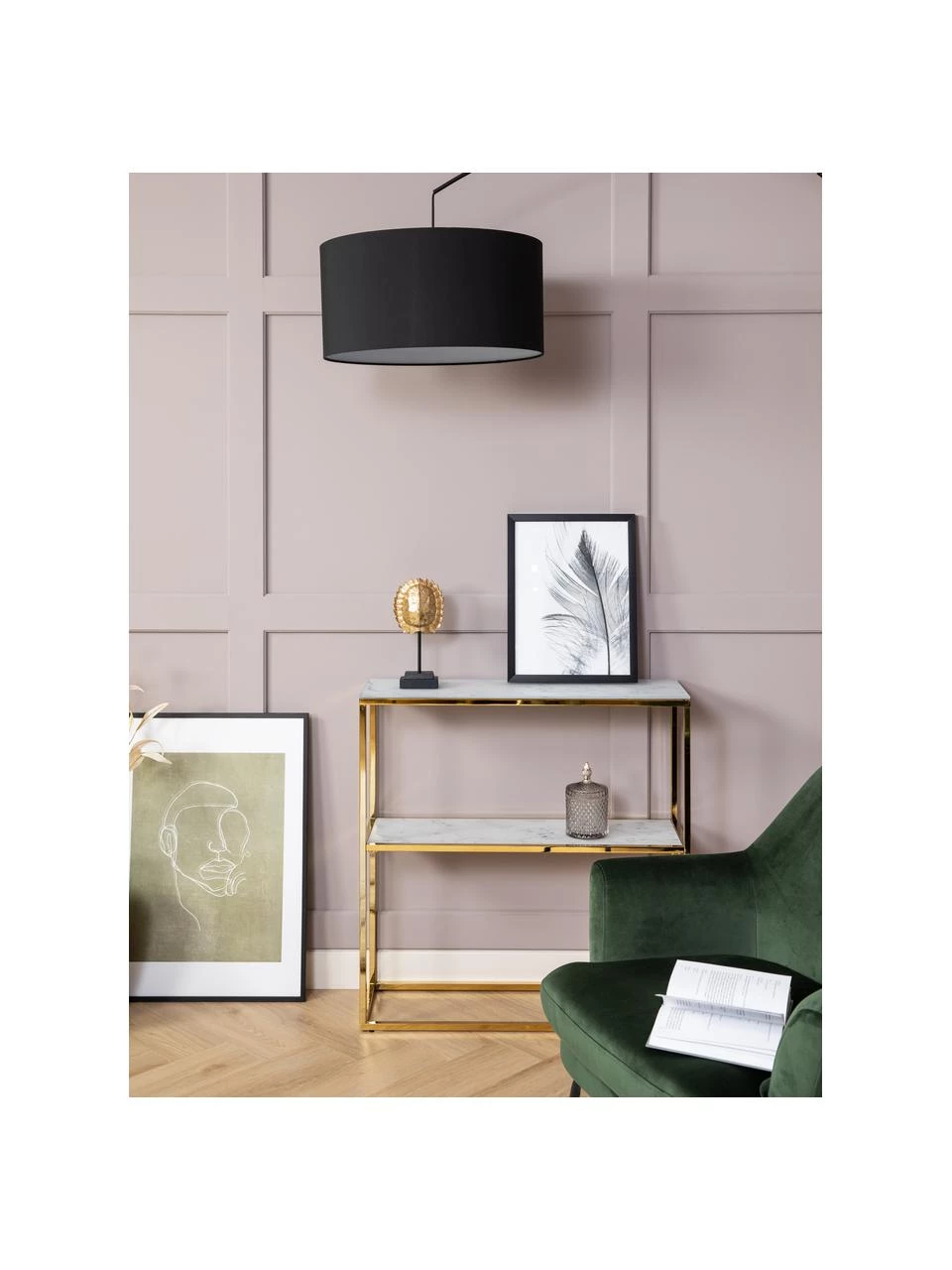 Metall-Regal Aruba mit Marmor-Optik, B 80 x H 81 cm 2 Metall-Regal Aruba mit Marmor-Optik, B 80 x H 81 cm – Bild 2